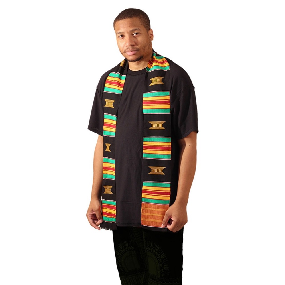 Beautiful Kente Muffler! Handwoven 100% cotton 72’, 62’ $22.